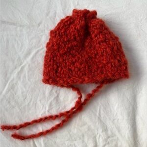 Cozy Red Knit Baby Beanie